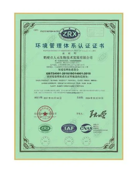 Historical ISO 14001 Certificate