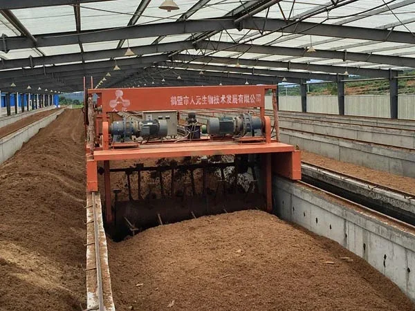 Trough compost turning